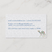 Kleurrijke Retro Floral Camel & White Damkers Visitekaartje (Achterkant)