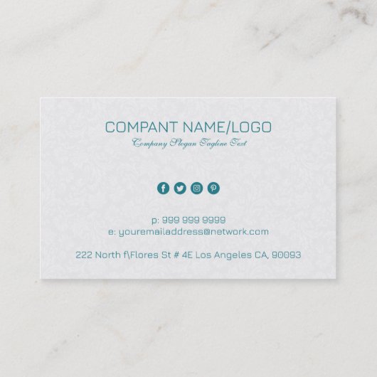 Kleurrijke Retro Floral Cat & White Damkers Visitekaartje (Achterkant)