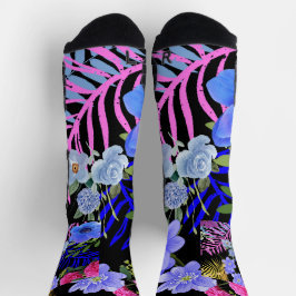 Kleurrijke Retro Floral Fern Bontanical gebladerte Sokken