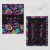 Kleurrijke Retro Floral Pattern Faux Beads Visitekaartje (Voorkant / Achterkant)