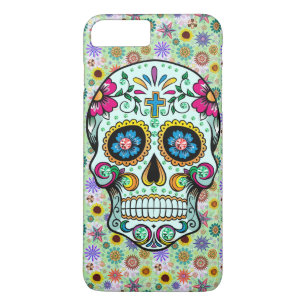 Kleurrijke retro Floral Sugar Skull iPhone 8 Plus / 7 Plus Hoesje
