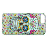 Kleurrijke retro Floral Sugar Skull Case-Mate iPhone Case (Achterkant (Horizontaal))