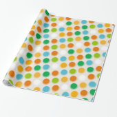 Kleurrijke Retro Fun Fuzzy Polka Dots Kind Cadeaupapier (Uitgerold)