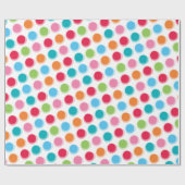 Kleurrijke Retro Fuzzy Fun Polka Dots Kind Cadeaupapier (Vlak)