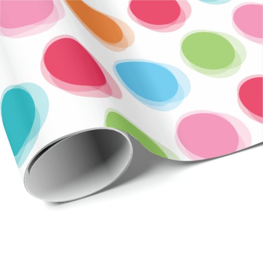 Kleurrijke Retro Fuzzy Fun Polka Dots Kind Cadeaupapier (Rol Hoek)