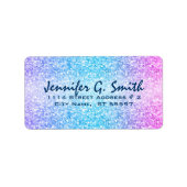 Kleurrijke retro Glitter en Sparkles Etiket (Voorkant)