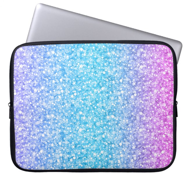 Kleurrijke retro Glitter en Sparkles Laptop Sleeve (Voorkant)