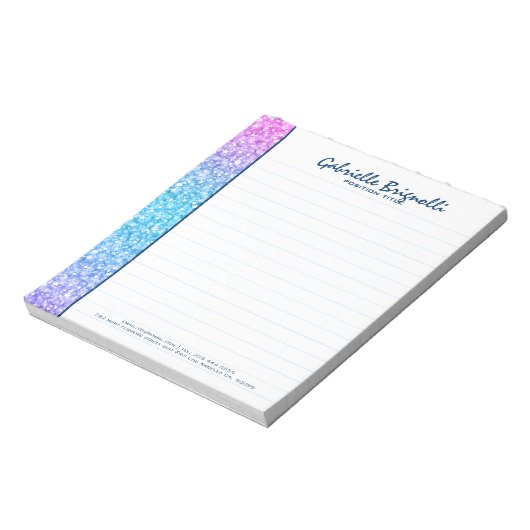 Kleurrijke retro Glitter en Sparkles Notitieblok (Gedraaid)