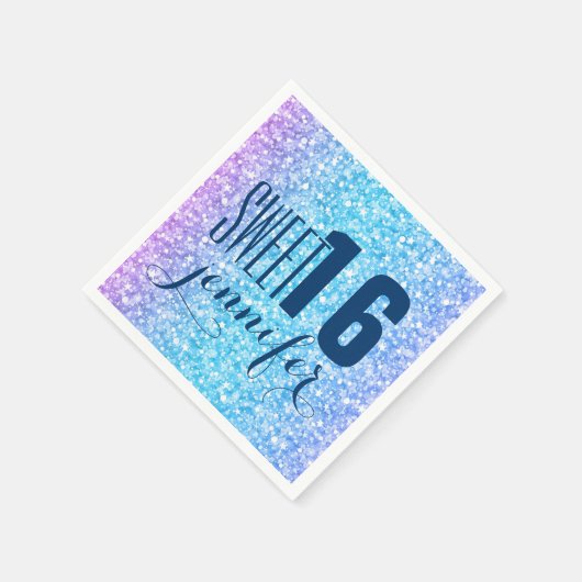 Kleurrijke retro Glitter en Sparkles Servetten (Hoek)