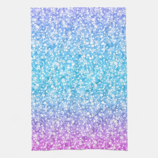 Kleurrijke retro Glitter en Sparkles Theedoek (Verticaal)