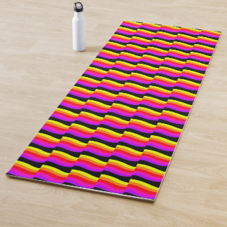 Kleurrijke Retro Golven Strepen Yogamat