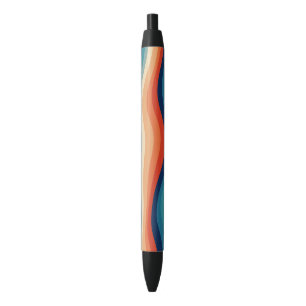 Kleurrijke Retro Golven Vintage Zwarte Inkt Pen