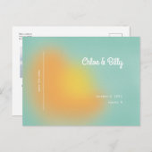 Kleurrijke Retro Gradient Mint Ombre De datum opsl Aankondigingskaart (Voorkant / Achterkant)