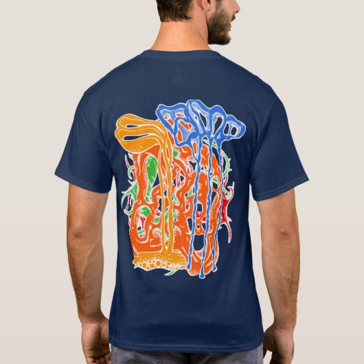 Kleurrijke Retro Groovy Funky Abstracte Droom T-shirt (Achterkant)