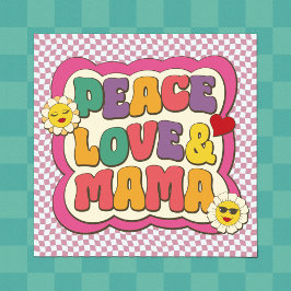 Kleurrijke Retro Groovy Mom Quote Typografie Hippi Poster