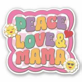 Kleurrijke Retro Groovy Mom Quote Typografie Hippi Sticker