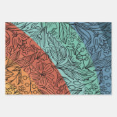 Kleurrijke Retro Groovy Regenboog Bloemen Inpakpapier Vel (Voorkant)