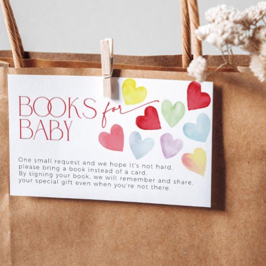 Kleurrijke Retro Hearts Valentijn Boeken voor Baby Informatiekaartje