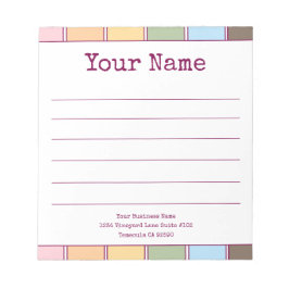 Kleurrijke Retro Jouw Naam Lijnen Notitieblok