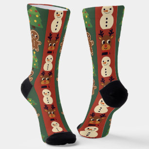 Kleurrijke Retro Kerst Crew Soks Sokken