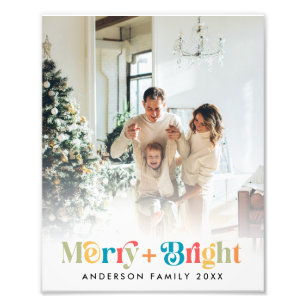 Kleurrijke Retro Kerstmis Familie Foto Afdruk