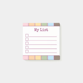 Kleurrijke Retro Lined Checklist Post-it® Notes