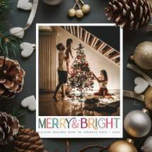 Kleurrijke Retro Merry en Bright Schattige Stars V