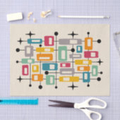 Kleurrijke Retro Mid Century Modern Atomic Abstrac Tissuepapier (Craft)