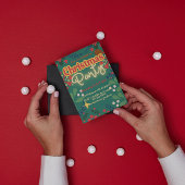 Kleurrijke retro moderne kerstfeestuitnodiging kaart