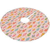 Kleurrijke Retro Ornamenten Kerstpatroon Kerstboom Rok (Gekanteld)