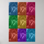 Kleurrijke Retro Pop Art Bruiloft Custom Photo Gri Poster (Voorkant)