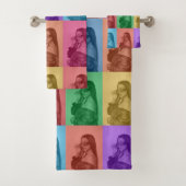 Kleurrijke Retro Pop Art Modern Custom Photo Grid Bad Handdoek (Insitu)