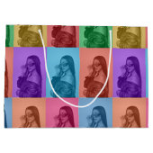 Kleurrijke Retro Pop Art Modern Custom Photo Grid Groot Cadeauzakje (Achterkant)