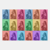 Kleurrijke Retro Pop Art Modern Custom Photo Grid Inpakpapier Vel (Voorkant 3)
