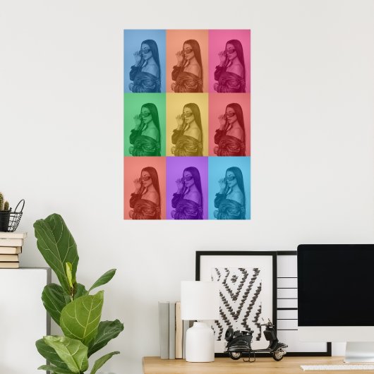 Kleurrijke Retro Pop Art Modern Custom Photo Grid Poster (Thuiskantoor)
