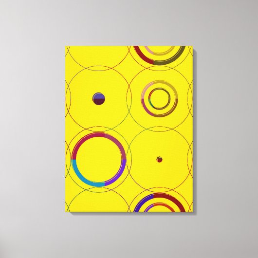 Kleurrijke Retro Pop Art Verpakt Canvas (Voorkant)