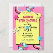 Kleurrijke retro pop plezier baby shower kaart (Voorkant)