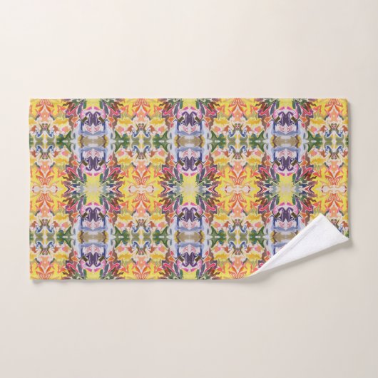 Kleurrijke retro psychedelische caleidoscoop Abstr Bad Handdoek (Handdoek)