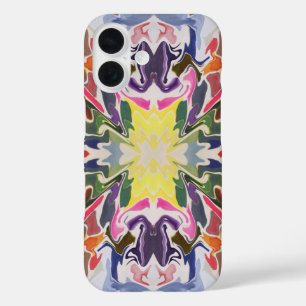 Kleurrijke retro psychedelische caleidoscoop Abstr iPhone 16 Hoesje