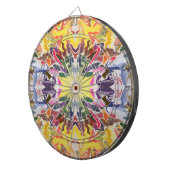 Kleurrijke retro psychedelische caleidoscoop Abstr Dartbord (Voorkant Rechts)