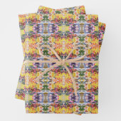 Kleurrijke retro psychedelische caleidoscoop Abstr Inpakpapier Vel (In situ)