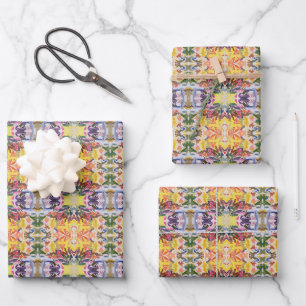 Kleurrijke retro psychedelische caleidoscoop Abstr Inpakpapier Vel