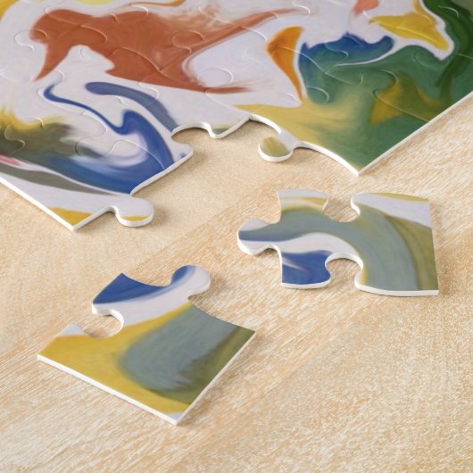 Kleurrijke retro psychedelische caleidoscoop Abstr Legpuzzel (Zijkant)