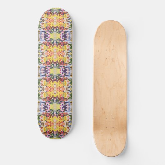 Kleurrijke retro psychedelische caleidoscoop Abstr Skateboard (Voorkant)