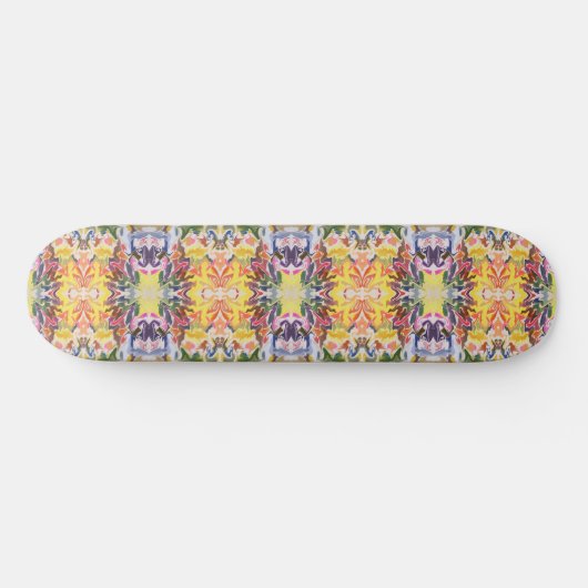 Kleurrijke retro psychedelische caleidoscoop Abstr Skateboard (Horizontaal)