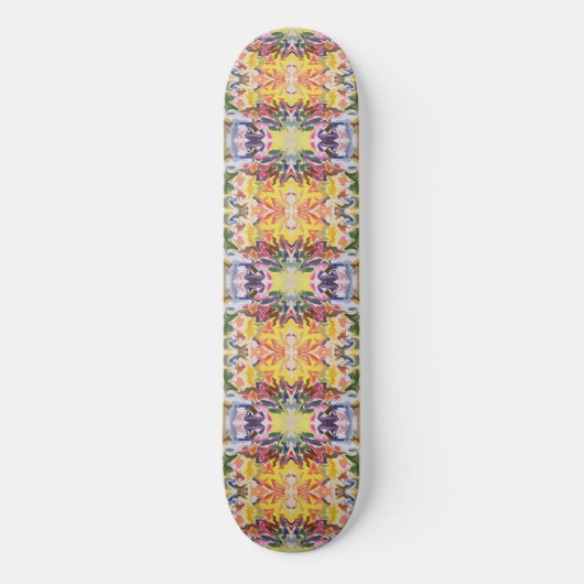 Kleurrijke retro psychedelische caleidoscoop Abstr Skateboard (Voorkant)