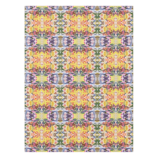 Kleurrijke retro psychedelische caleidoscoop Abstr Tafelkleed (Voorkant)