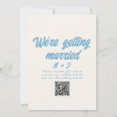 Kleurrijke Retro QR Code Bright Fun Modern Wedding Kaart (Achterkant)