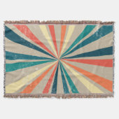 Kleurrijke Retro Rainbow Sunburst Deken (Voorkant)
