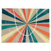 Kleurrijke Retro Rainbow Sunburst Groot Cadeauzakje (Achterkant)